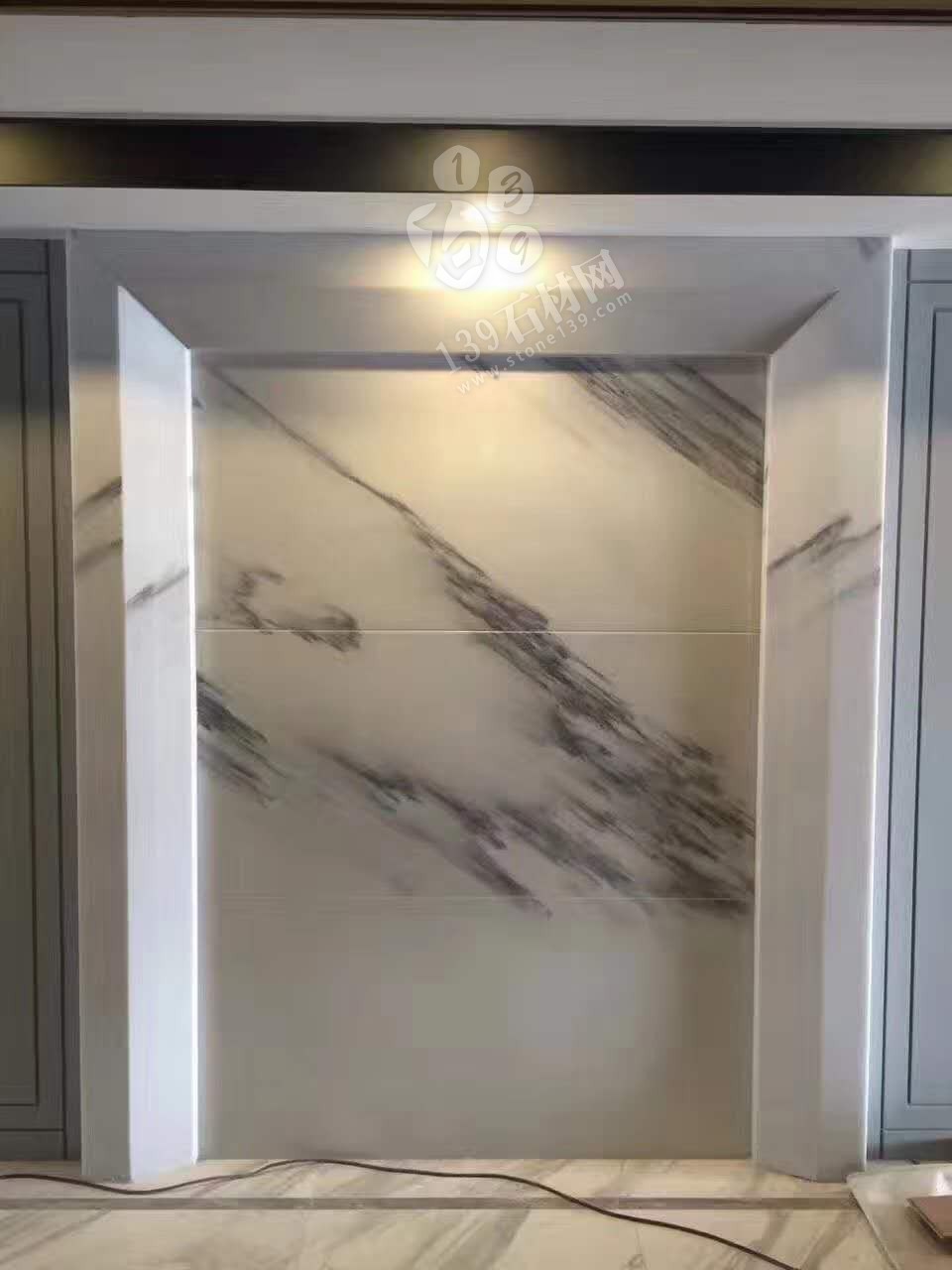水墨白玉大理石背景墻裝飾